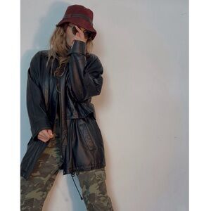 Vintage Learsi Black Leather Parka – Tagged Small (Fits Women’s M/L)